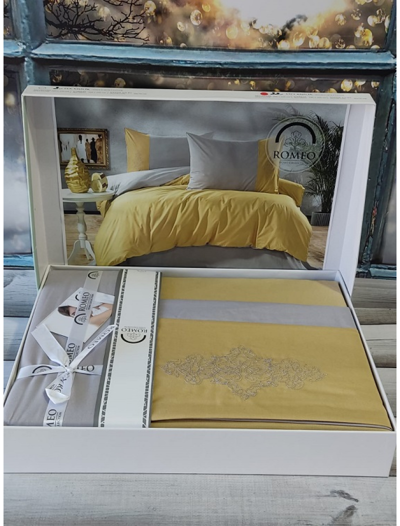 Vis.Yellow gri Євро розмір. Ранфорс. Romeo Туреччина.