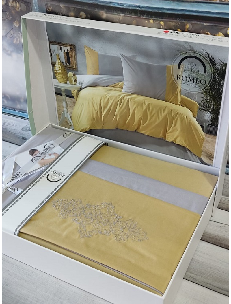 Vis.Yellow gri Євро розмір. Ранфорс. Romeo Туреччина.