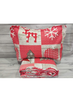 9863 red стботане покривало 250х260см. Бавовна. Miss Bella Туреччина