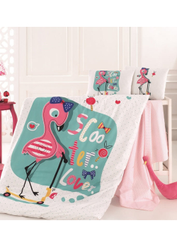 Flamingo постельное белье в кроватке. Ронфорс. Belizza Турция.