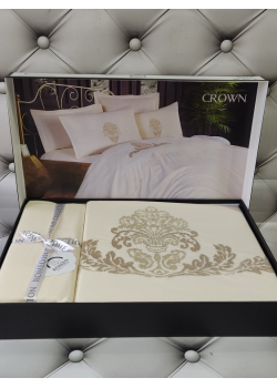 Nak.Crown постіль євро розміру з вишивкою. Ранфорс. Romeo Туреччина