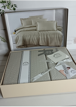 Poplin Goroh bej постіль з поплин. Євро розмір. Romeo home Туреччина.