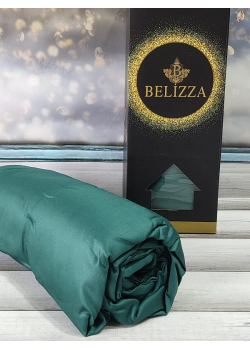 P. yesil B 160х200см., сатинове простирадло на резинці. Belizza Туреччина.