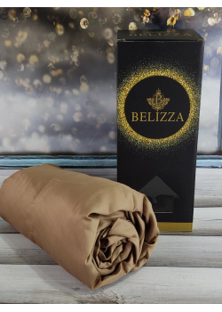 Kahve B 180х200см., сатинове простирадло на резинці. Belizza Туреччина.