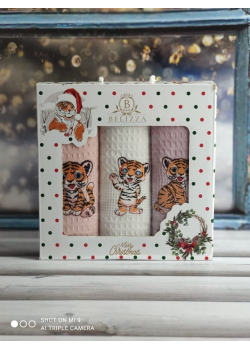 Belizza Tiger yavru 002 dance, вафельні рушники 40х60см., 3в1