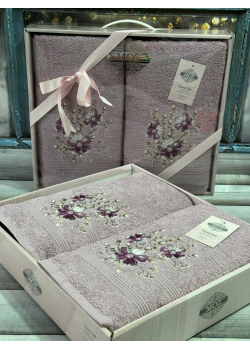 Moz cicek 05 2в1подарунковий набір рушників. 480 г/м2. Moz Туреччина.
