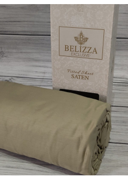 Haki 180х200см., сатинове простирадло на резинці. Belizza Туреччина.