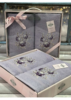 Moz cicek 07 2в1подарунковий набір рушників. 480 г/м2. Moz Туреччина.