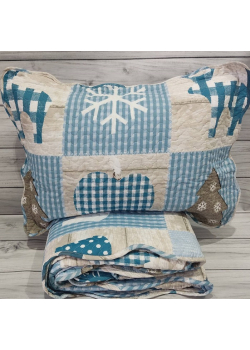 9863 mavi стботане покривало 250х260см. Бавовна. Miss Bella Туреччина