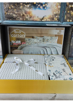Gri Літній набір з вафельним покривалом. Bio Cotton Туреччина