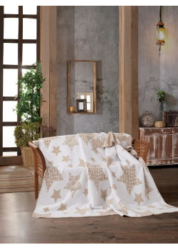Yildiz bej 200х220см. Плед. Туреччина Belizza
