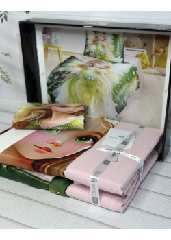 Sarila yesil дитяча полуторна постільна білизна. Ранфорс. Romeo home Туреччина.