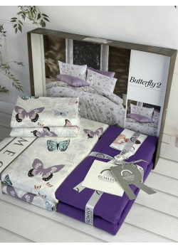 Poplin Butterfly 2 постіль з поплин. Євро розмір. Romeo home Туреччина.