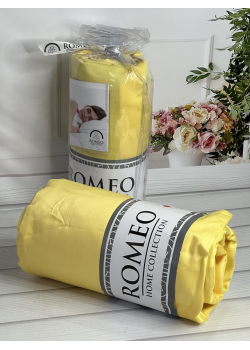 Duz Yellow 160х200см., сатинове простирадло на резинці. RomeoТуреччина.
