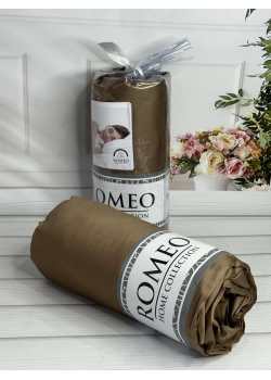 Duz kahve 180х200см., сатинове простирадло на резинці. RomeoТуреччина.