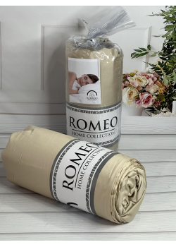 Duz bej 180х200см., сатинове простирадло на резинці. RomeoТуреччина.