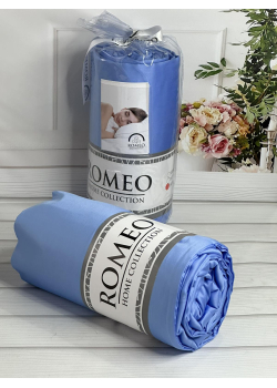 Duz Blue 180х200см., сатинове простирадло на резинці. RomeoТуреччина.