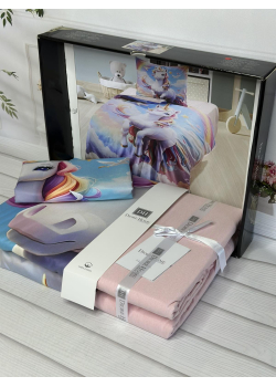 Edinorog дитяча полуторна постільна білизна. Ранфорс. Romeo home Туреччина.