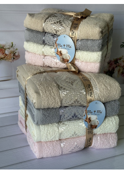 Mame nokta 50х90см., 4 шт/уп. Полотенца. Хлопок. (5299-nokta)