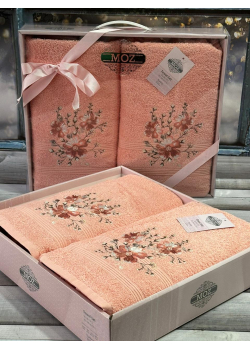 Moz cicek 02 2в1подарунковий набір рушників. 480 г/м2. Moz Туреччина.