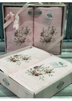 Moz cicek 06 2в1подарунковий набір рушників. 480 г/м2. Moz Туреччина.