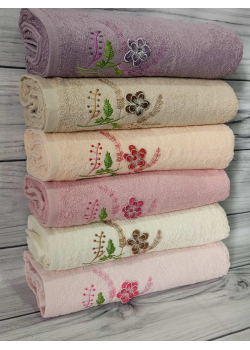 3D Flowers 70х140см., 6 шт/уп. Банні махрові рушники Mame Туреччина