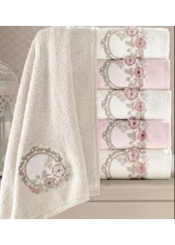 Hayal rose 3D бамбукові рушники 50х90см., 6 шт/уп. Pupilla Туреччина.