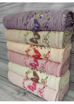 3D Kelebek 70х140см., 6 шт/уп. Банні махрові рушники Mame Туреччина