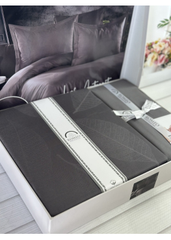Leaf Antrasit жаккардова постіль, євро розмір. Romeo home Туреччина.