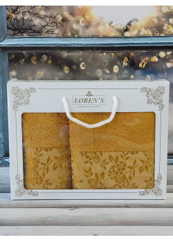 Mame romaska yellow набір 2в1 махрові бавовняні рушники. Туреччина.