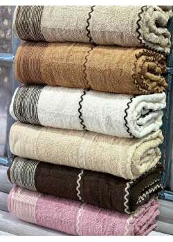 100х150см.,Zig zag kahve махрові рушники, 6 шт/уп. Бавовна. Sweet dream Туреччина.